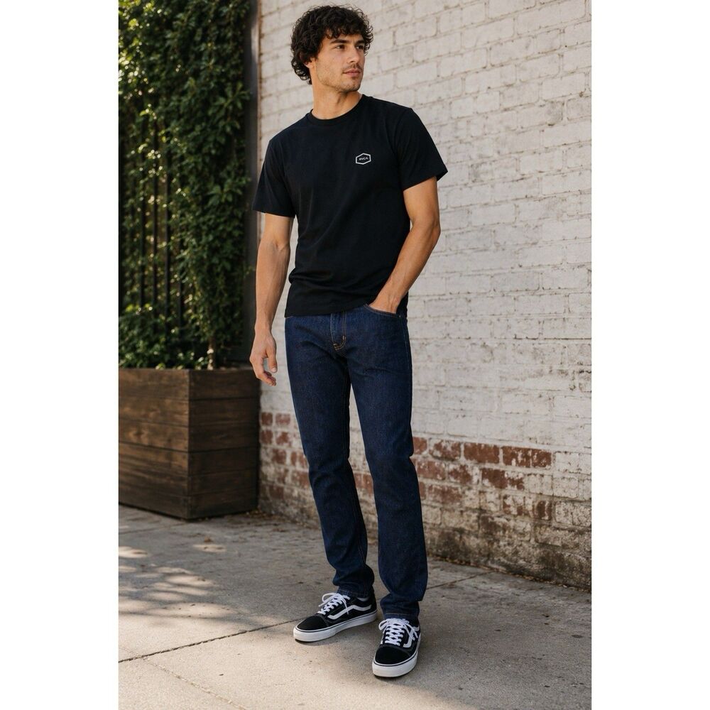 RVCA Daggers Fit Jeans Mens Size 33 Dark Wash‎ Slim Straight Stretch Denim